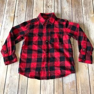 Carters Red & Black Button-up Shirt